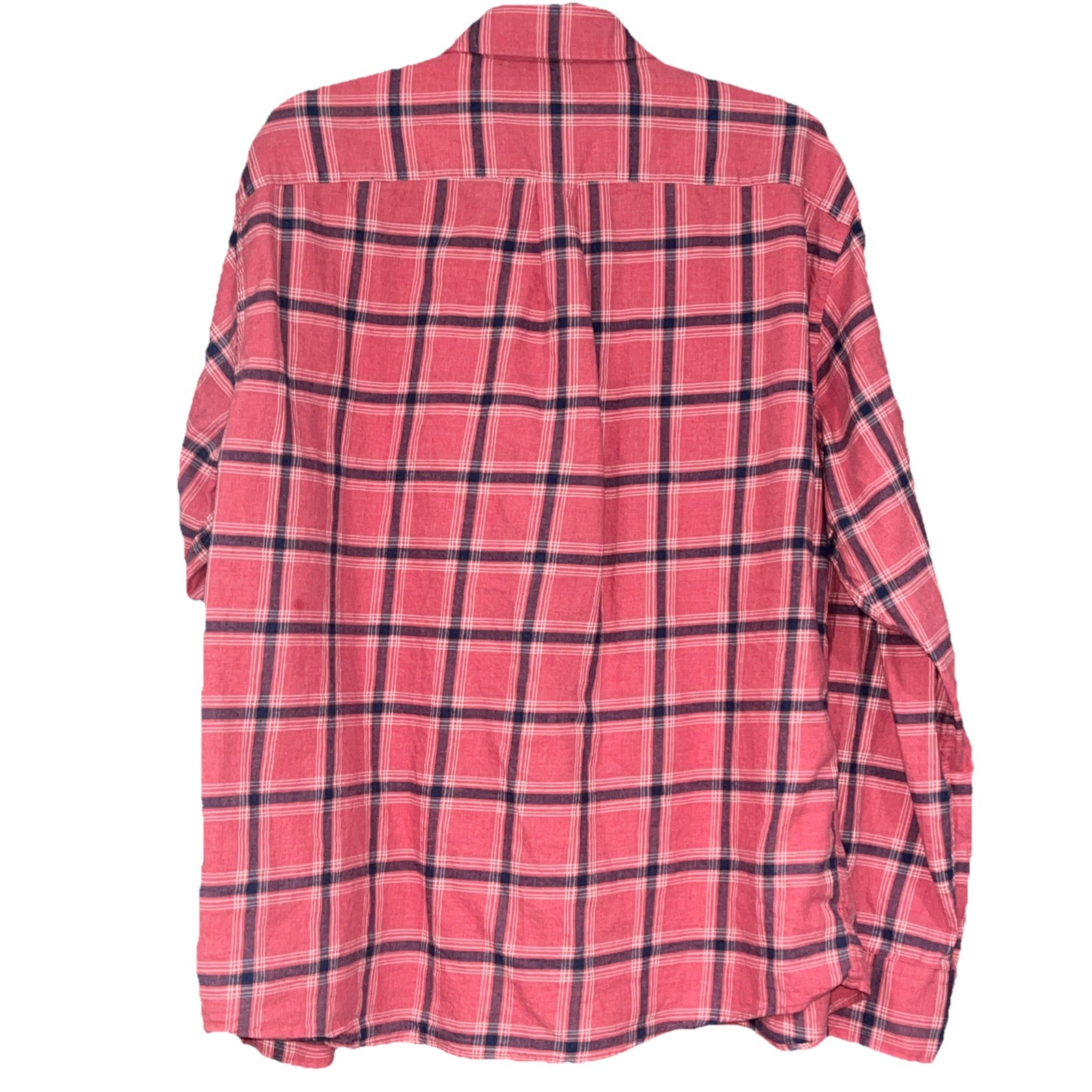 Peter Millar Men’s XL Pink Blue Plaid Button Up Long Sleeve Shirt Cotton Crown