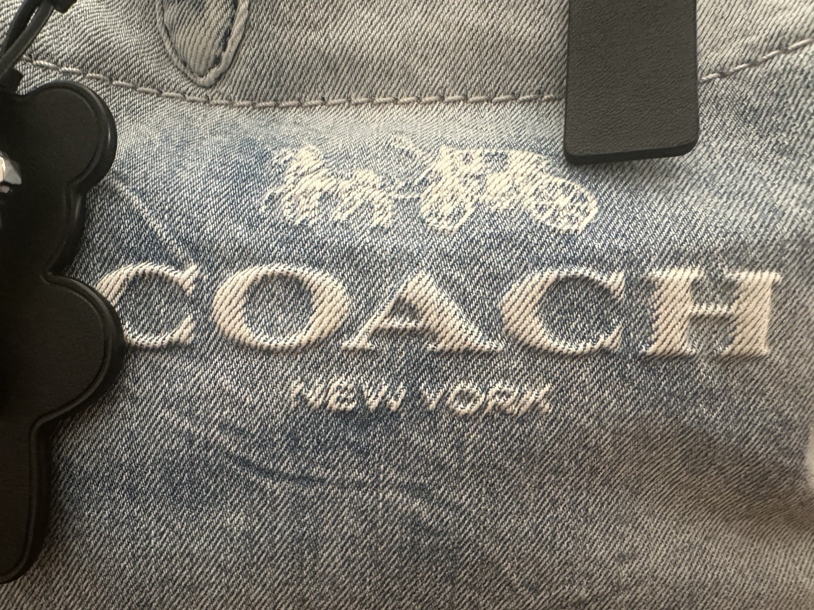 NWOT – COACH CEB33 Mini Tour Convertible Tote Bag – Loved Indigo Denim w/ Black