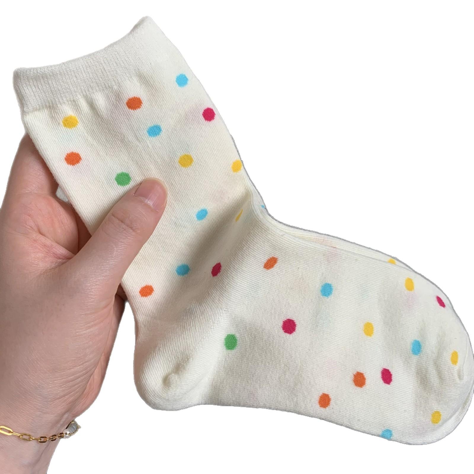 Dopamine Socks: New Fall Collection of Colorful Polka-Dot Cotton Socks for Women