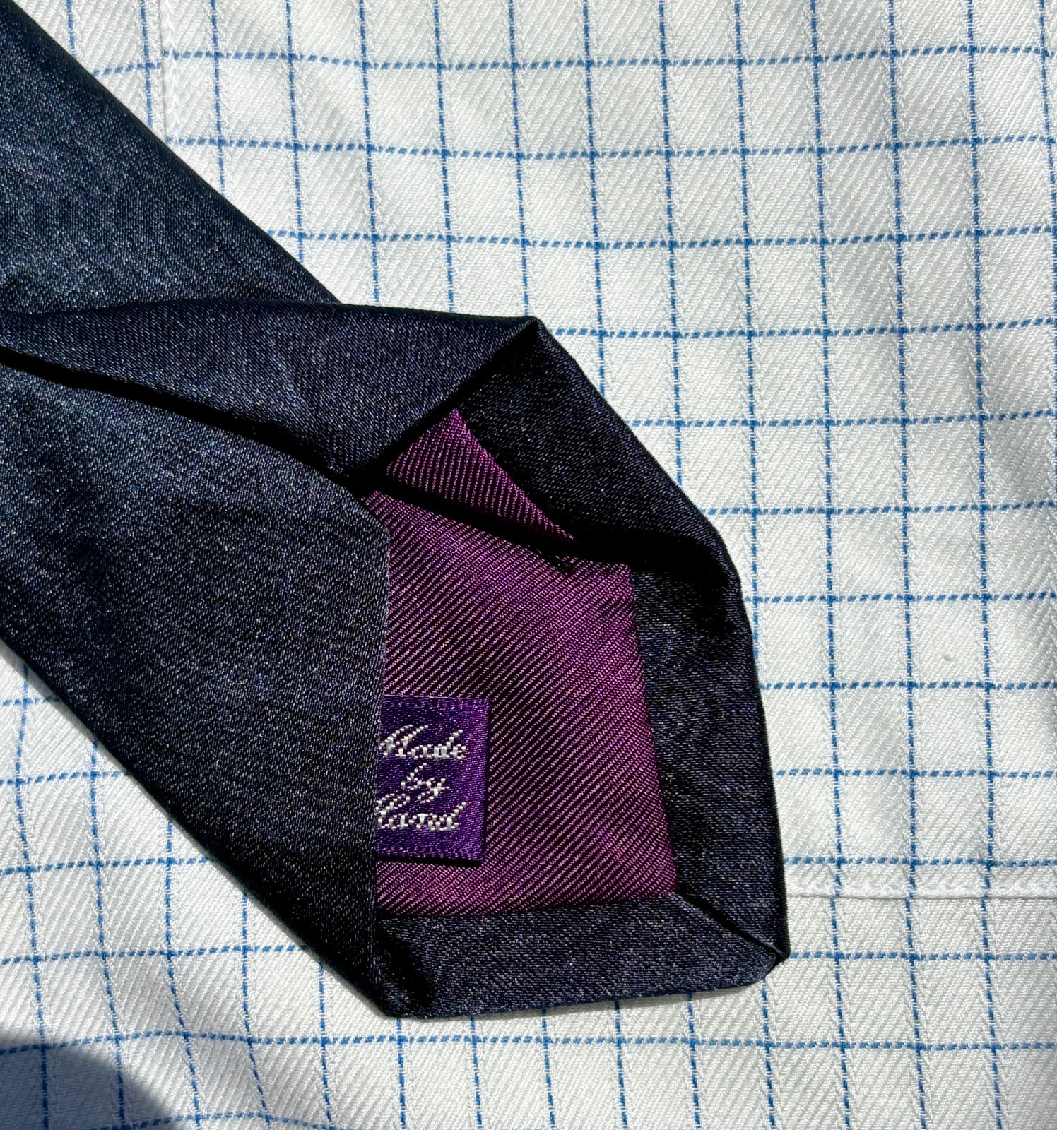 Ralph Lauren Purple Label Solid Midnight Blue Silk Necktie – England – $235.00