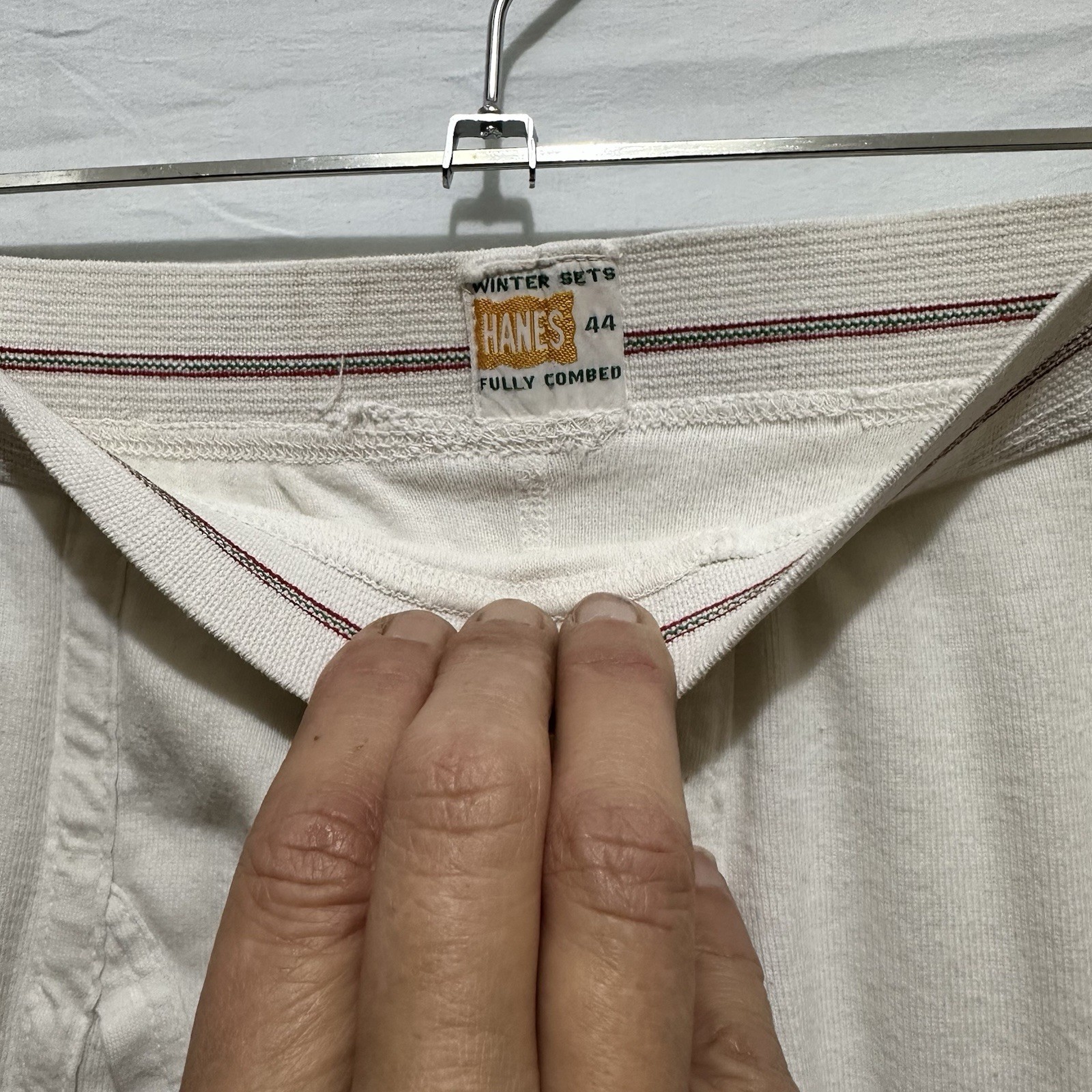 1950s Thermal Underwear Hanes Combed Cotton Long John’s Size 44 E3 Vintage