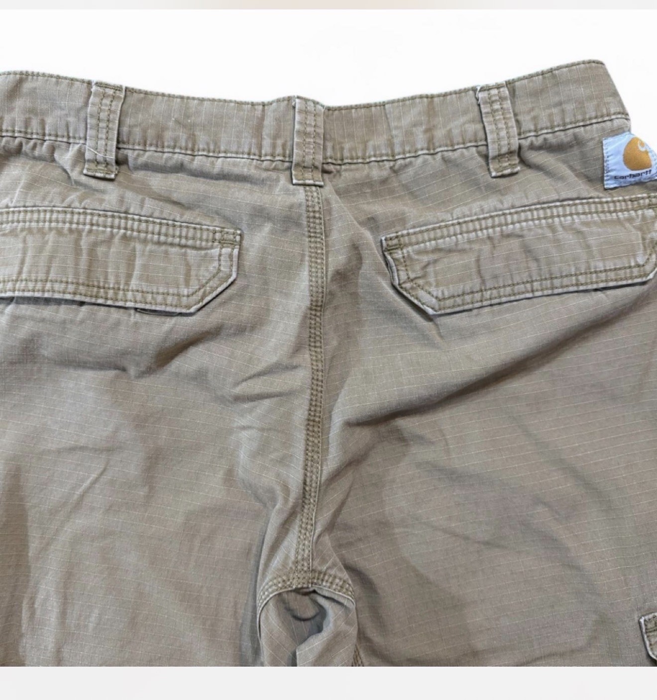 Carhartt Men’s Relaxed Fit Beige Ripstop Cargo Pants Straight Leg 34 Waist