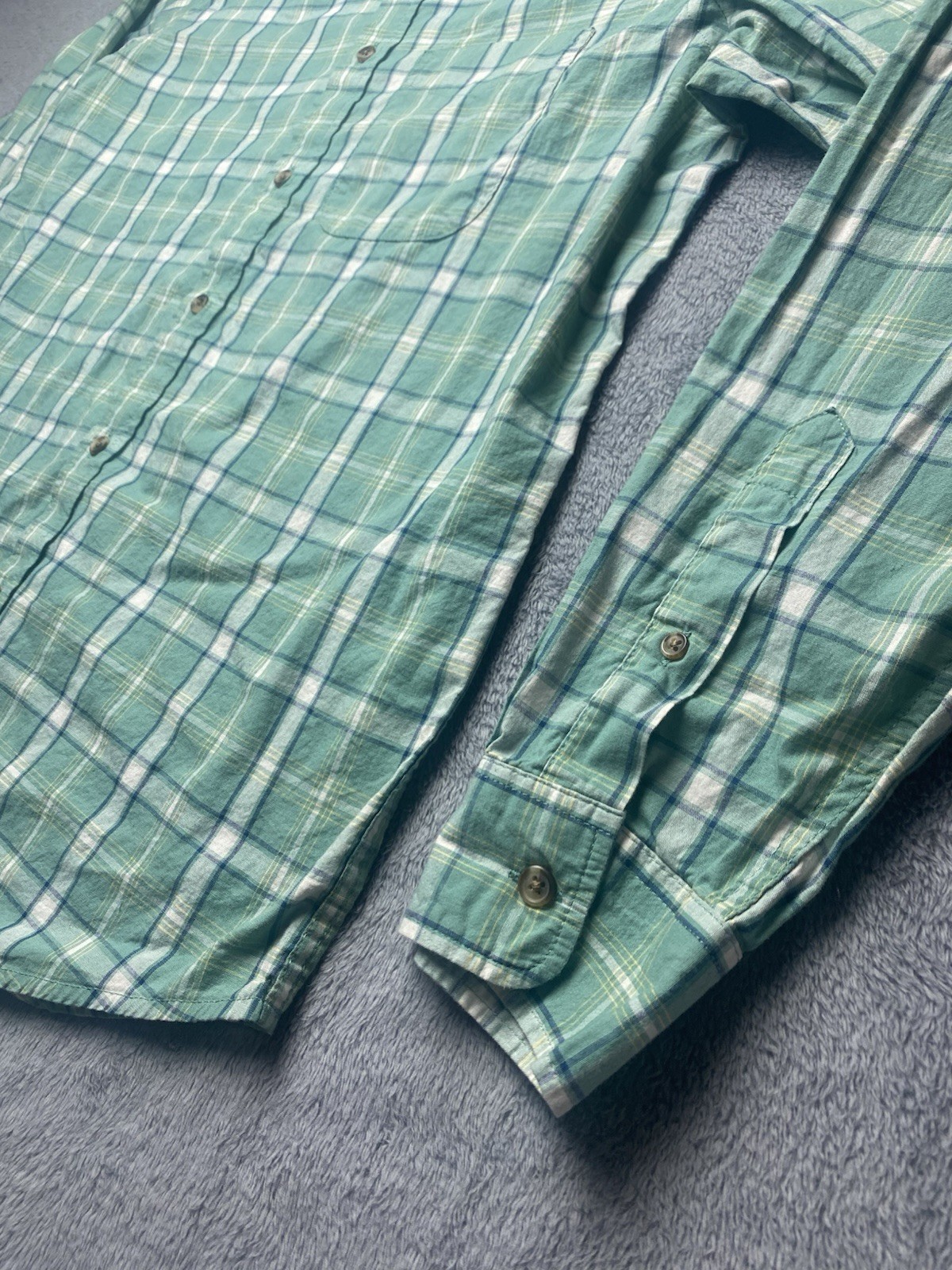 Old Navy Everyday Shirt Built-In Flex Plaid Button Down Shirt Mens Regular Sz L