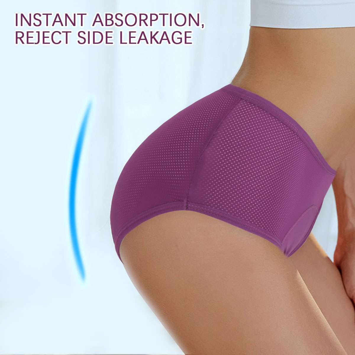 4 Pack Menstrual Period Underwear Girls Leak Proof Pull on Ladies Panties Briefs