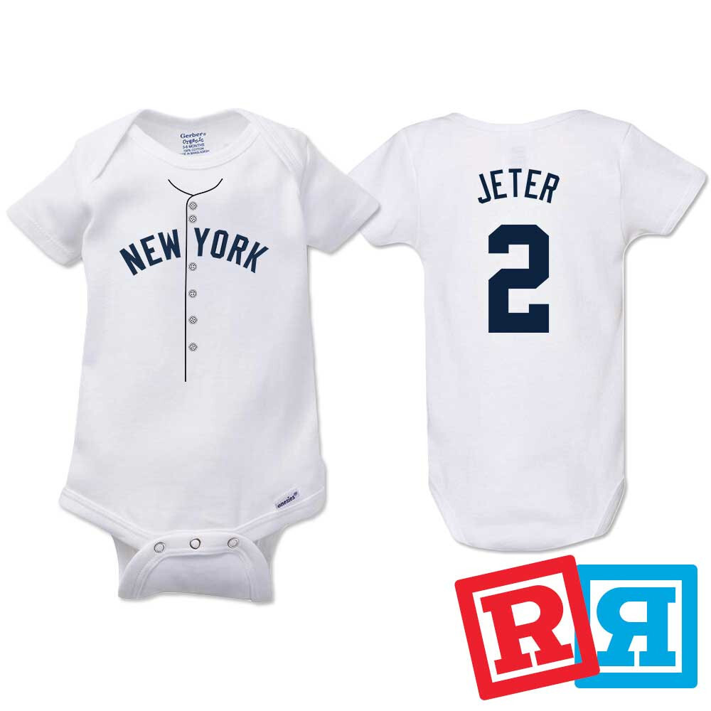 Derek Jeter New York Yankees Baseball Gerber Baby Onesie® Cotton Bodysuit