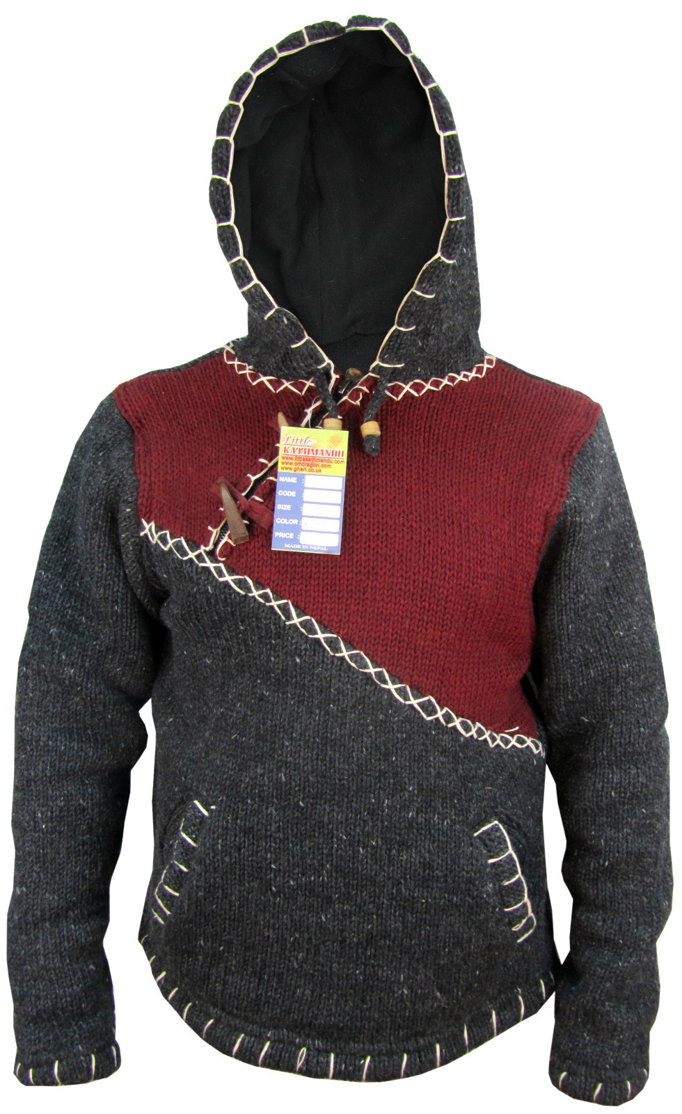 Cross Zip Handmade Hippie Boho Winter Woolen Patchwork Jumper Nepalsese Jackets
