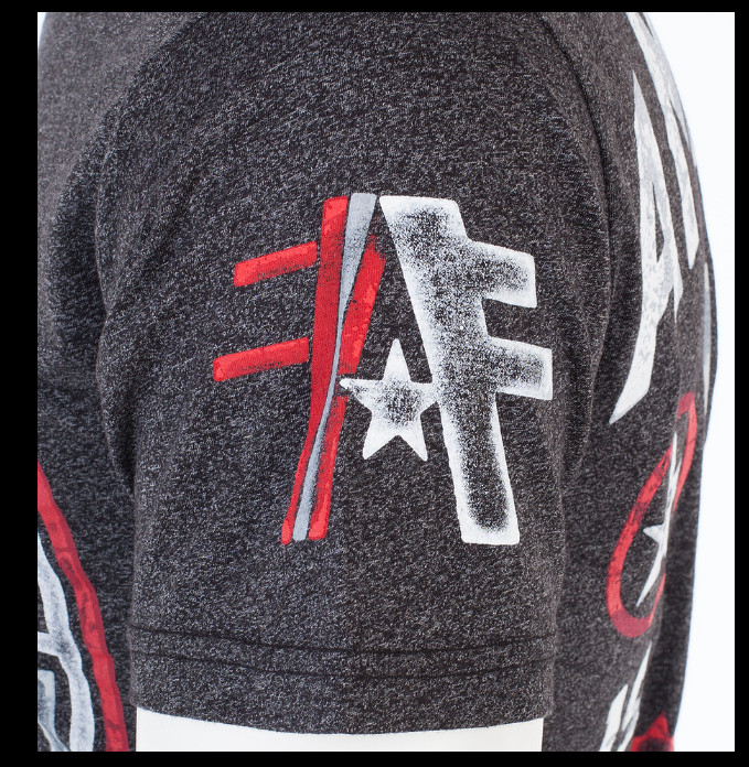 AMERICAN FIGHTER Heather Black CUMBERLAND Athletic Graphic T-shirt NWT