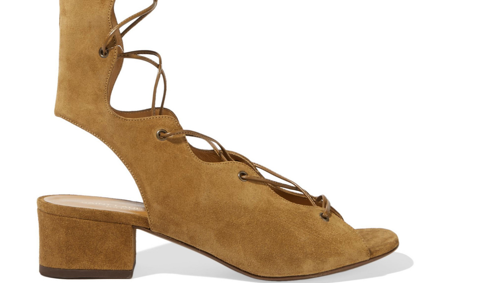 YSL Saint Laurent Babies Gladiator Sandal Shoe Boot Suede LaceUp IT37 US7 $1095