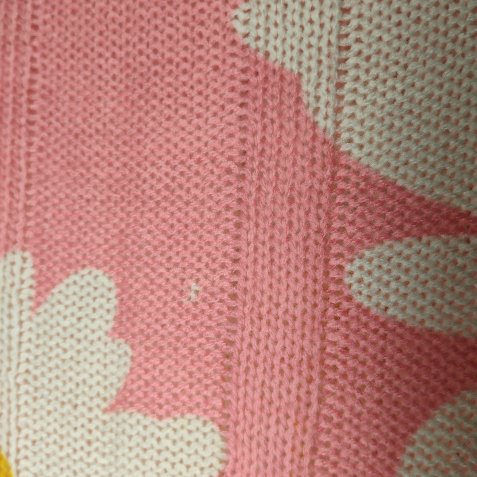Davi and Dani Daisy Mae 2XL Floral Sweater Pink White Yellow Flowers Daisies