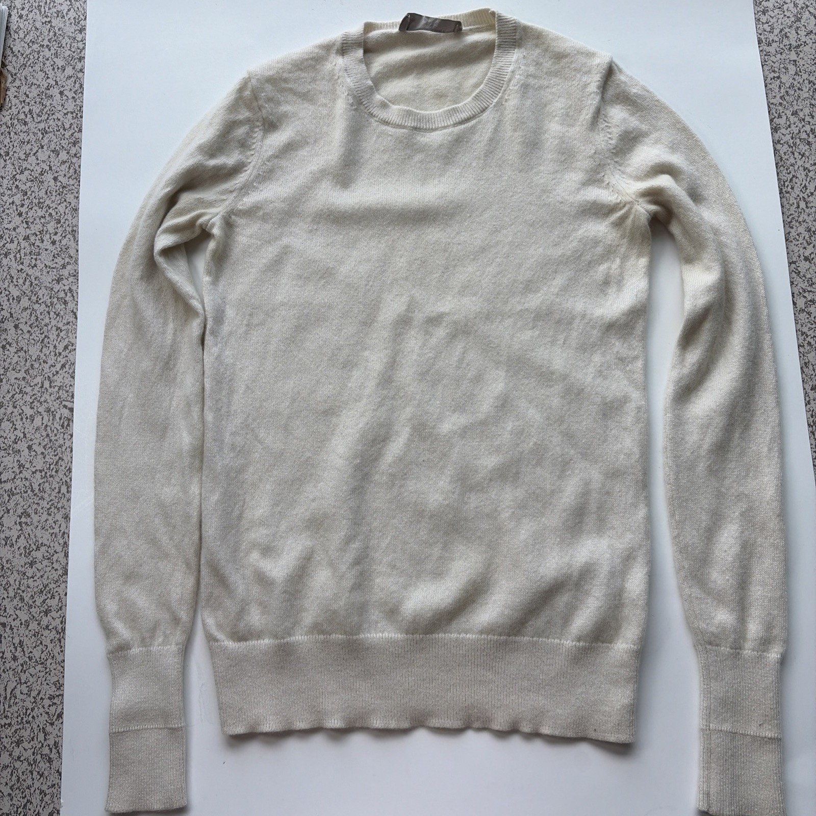 Everlane Womens Cashmere Sweater 2XSmall Ivory Crew Neck Pullover