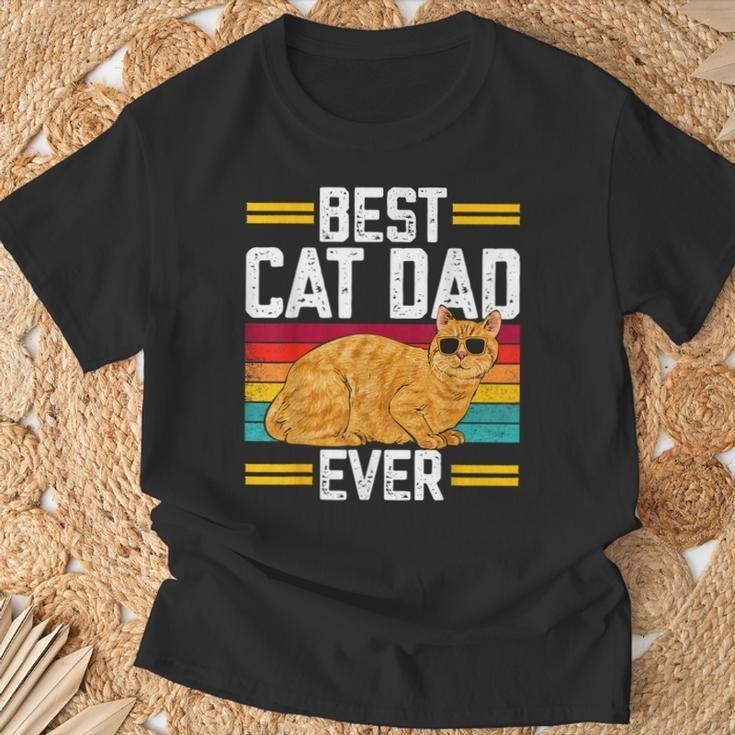 Orange Cat Best Cat Dad Ever Orange Tabby Cat T-Shirt
