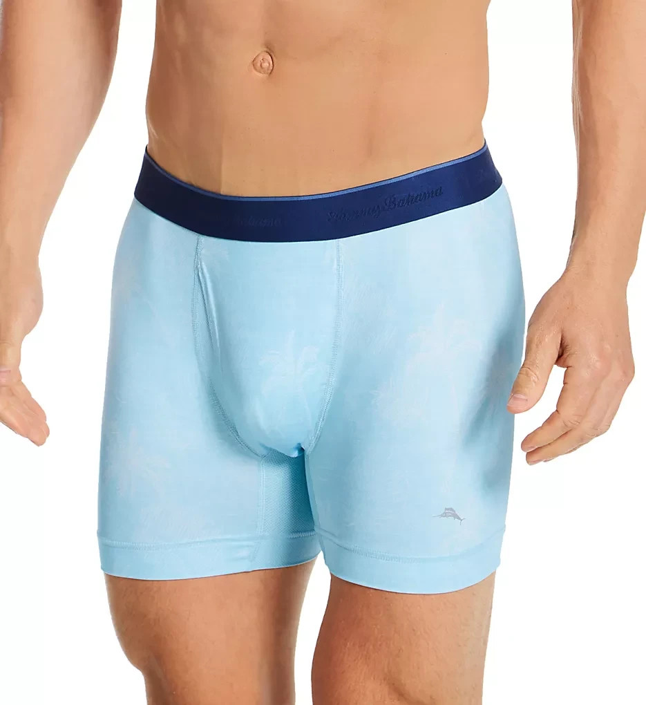 TOMMY BAHAMA Light Blue Aloha Print Mesh Tech Boxer Briefs NEW 2XL XXL