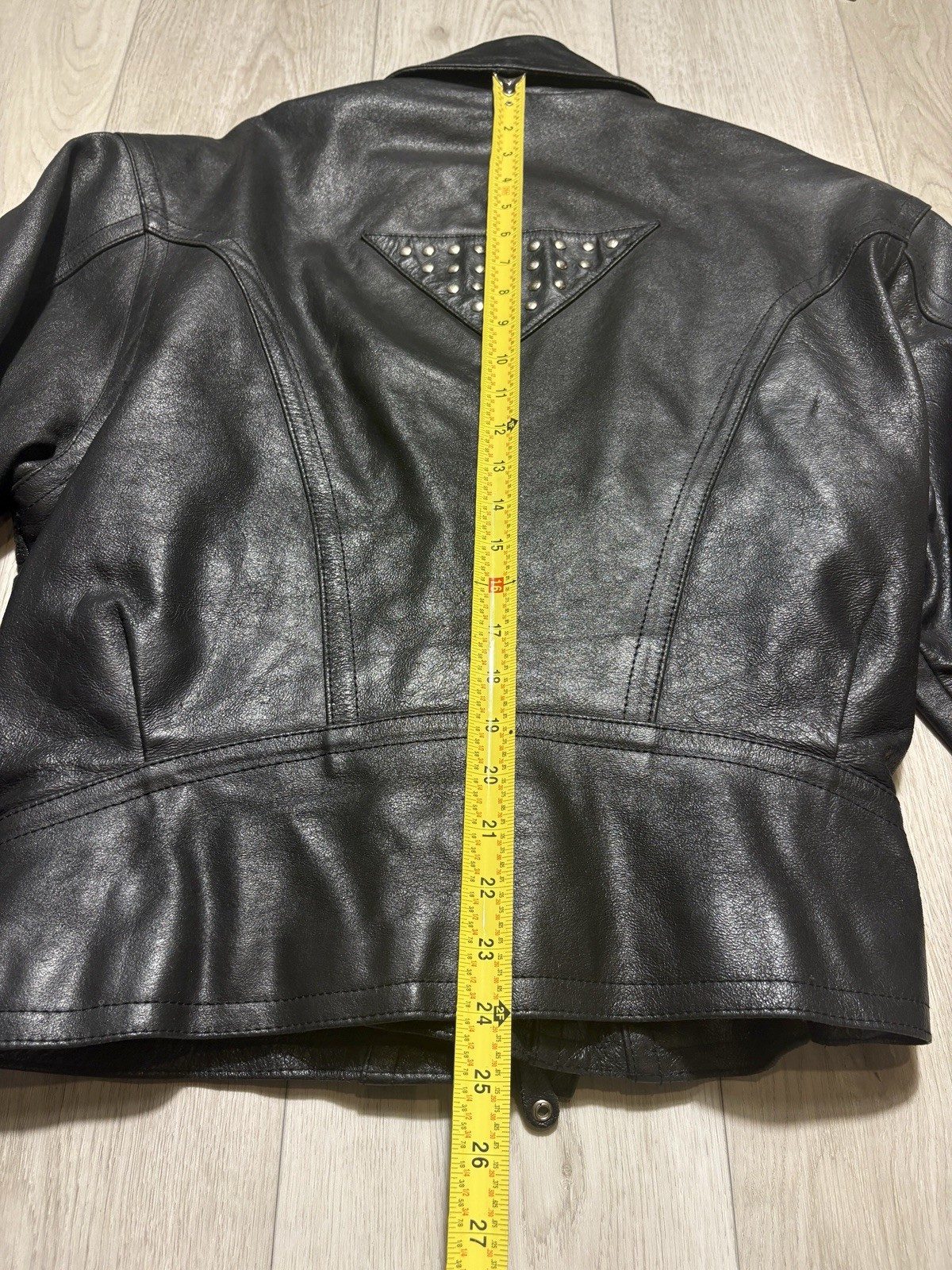 VTG 80s 90s Open Road Studded Leather Moto Jacket Brando Punk Biker Belted M