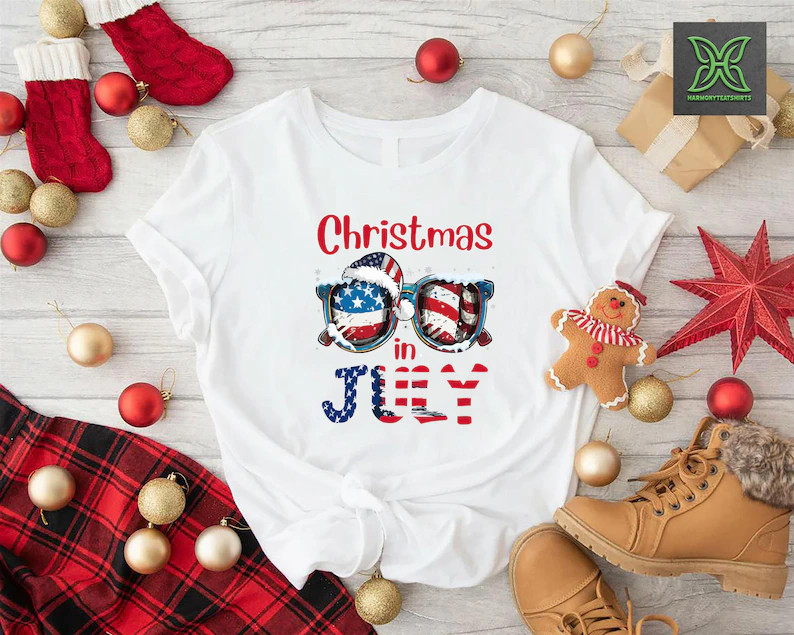 4th Of July Christmas Beach Comfort Tee