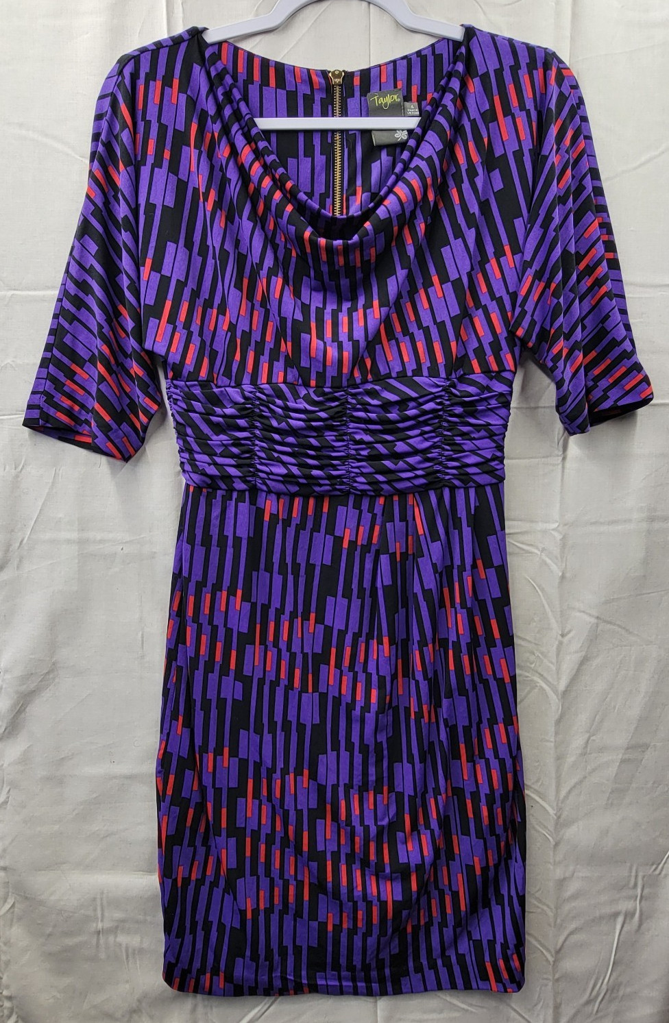 Taylor Womens Purple Dress Size 4 3/4 Sleeve