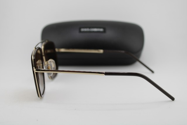 NEW DOLCE & GABBANA DG 2220 488/83 GOLD BROWN AUTHENTIC SUNGLASSES 57-17