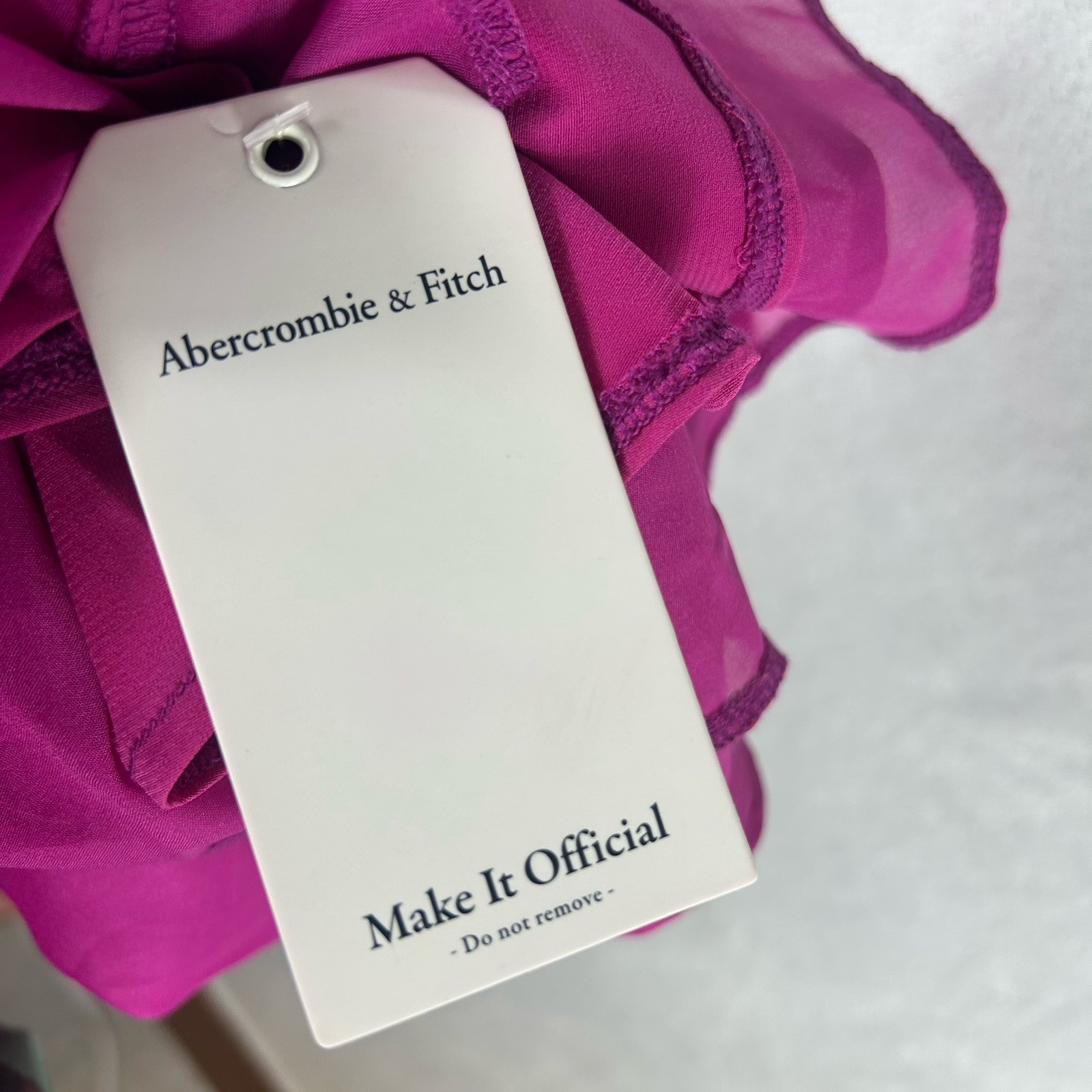 NWOT Abercrombie & Fitch High Low Ruffle Strap Pink Dress Small Tall Party