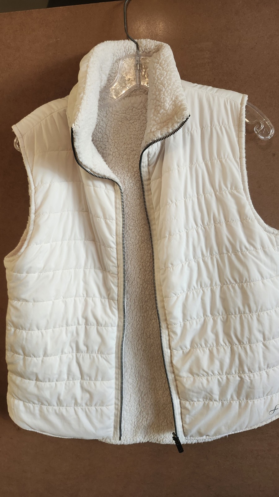 Free Country Reversible Quilted Puffer Vest Women’s Size Small Ivory J64