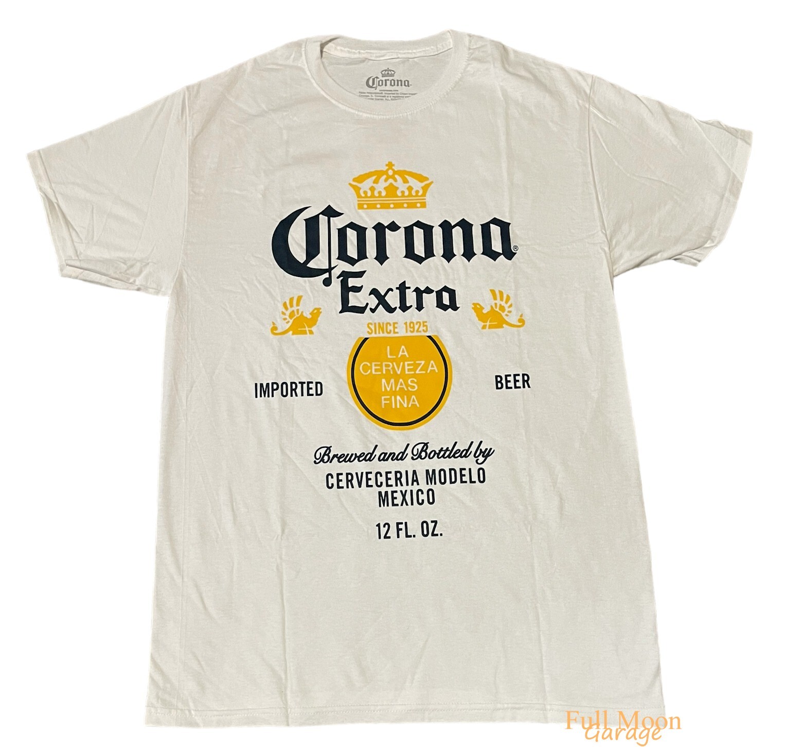 New Corona Extra Beer White Palm Tree Beach Classic Logo Men’s Vintage T-Shirt