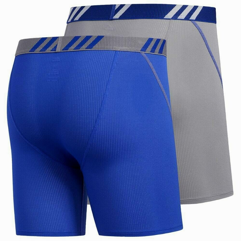 Adidas Men’s Boxer Briefs 2 Pack S 28-30 Bold Blue Grey Performance Fit MSRP$26