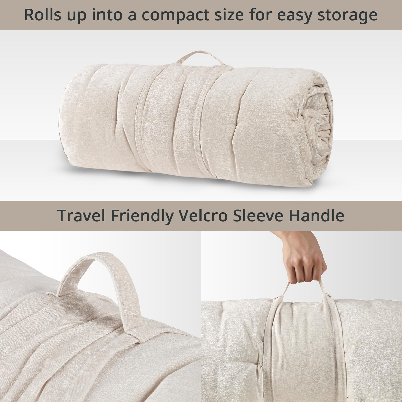 Intelligent Design Edelia Foldable Poly Chenille Light Weight Lounge Floor Pi…