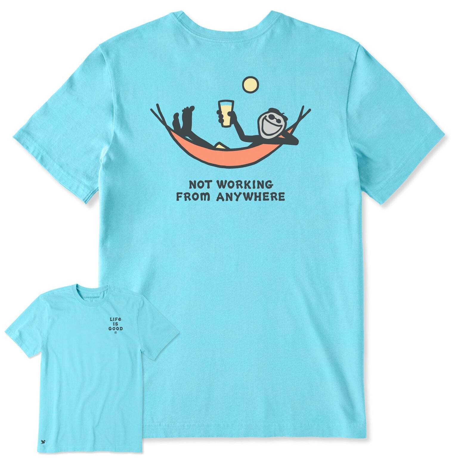 Life is Good 153453 – Men’s Jake Hammock Not Working S/S Crusher-LITE Tee – Aqua
