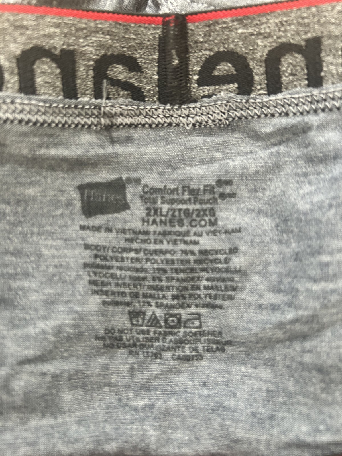 Hanes Comfort Flex Fit Tagless Brief, Gray, Open Fly, Support Pouch, 2XL, NWOT