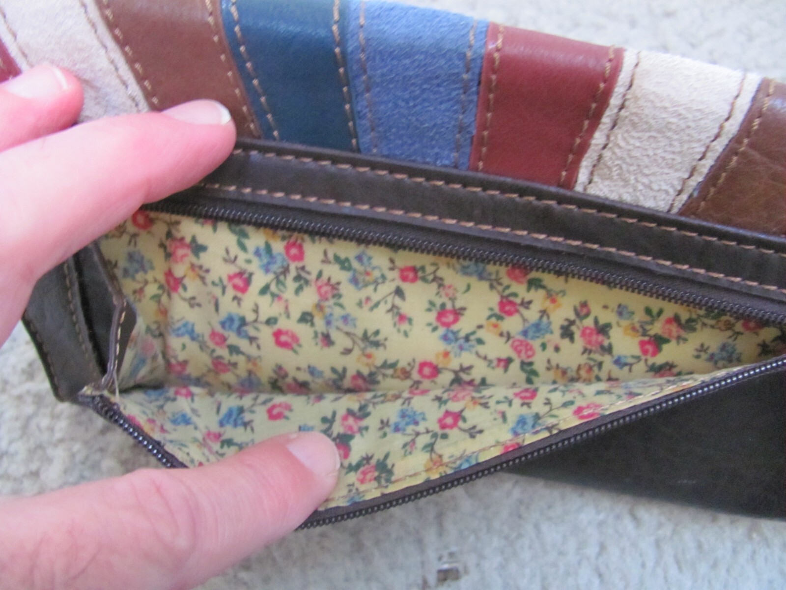 Axcess Women’s Brown W/ Multicolored Design Large Size Wallet-New
