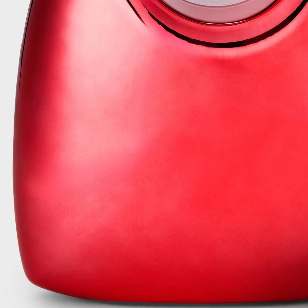 Valentine Day Metallic Heart Clutch – A New Day Red