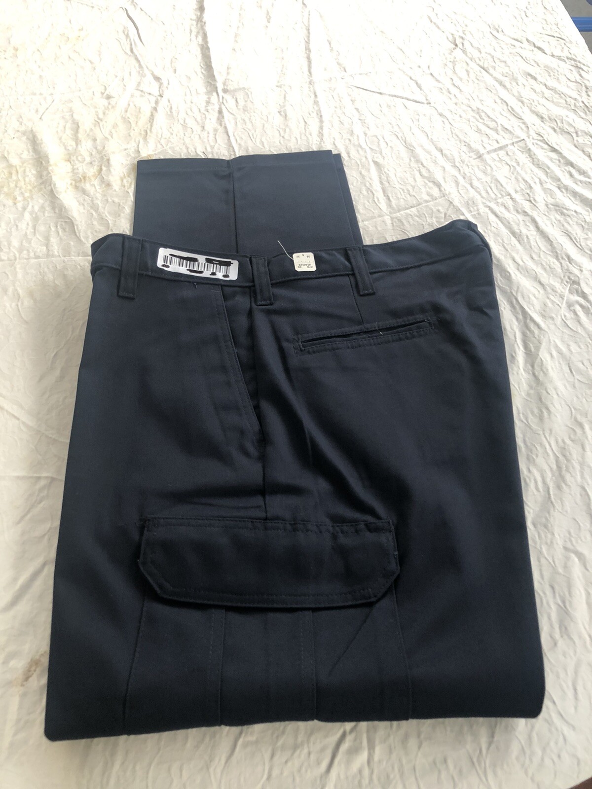Lot 2 Cintas Comfort Flex Navy Blue Cargo Work Pants 42×32 #270-20 Relaxed Fit