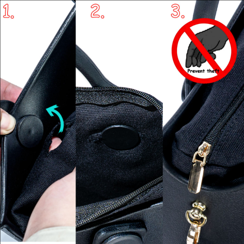 Waterproof EVA Rubber Tote Bag Women Washable Beach Handbag Shoulder Strap Trave