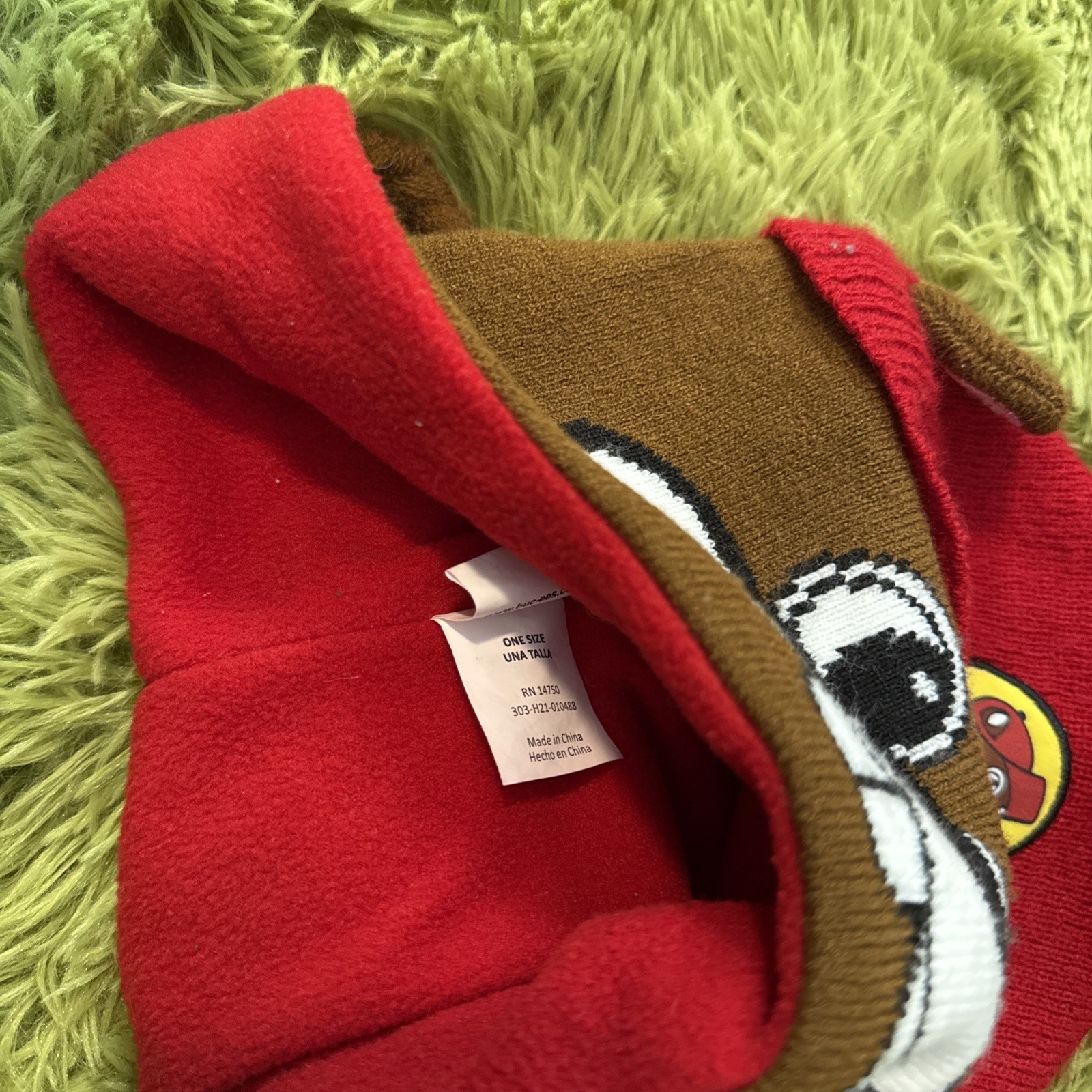 Buc-ees Beaver Beanie Knit Hat One Size Fits Most Pom Top Beaver Ears