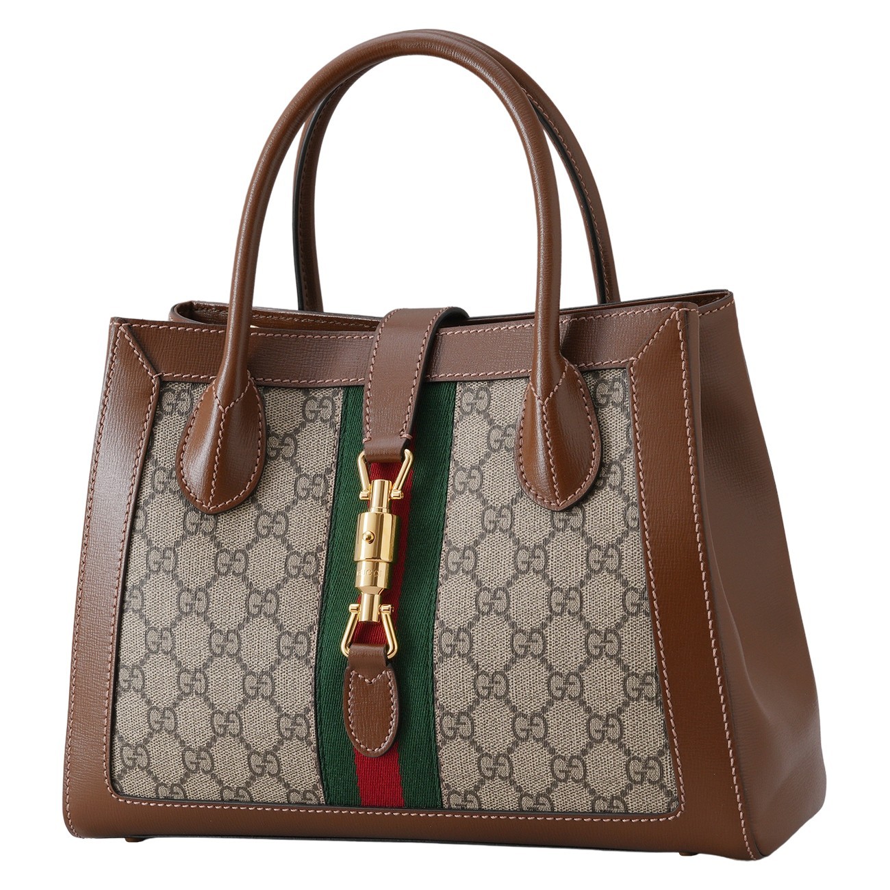 GUCCI Jackie 1961 Medium Web GG Supreme Canvas Tote Bag 649016 100% Authentic