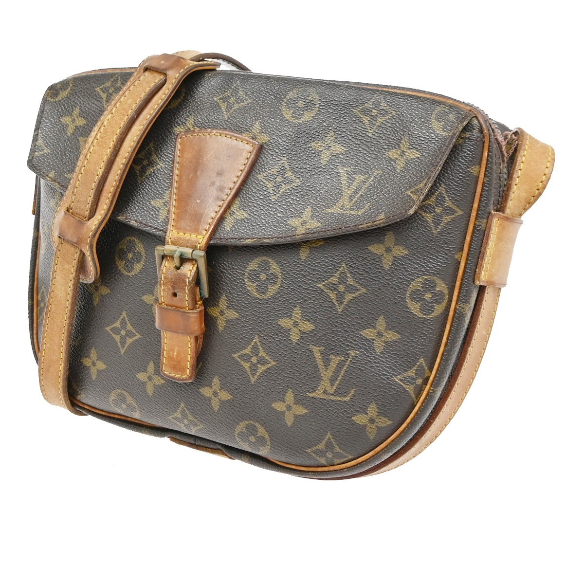 LOUIS VUITTON Jeune Fille GM Shoulder Bag Monogram Leather Brown M51225 05PA053