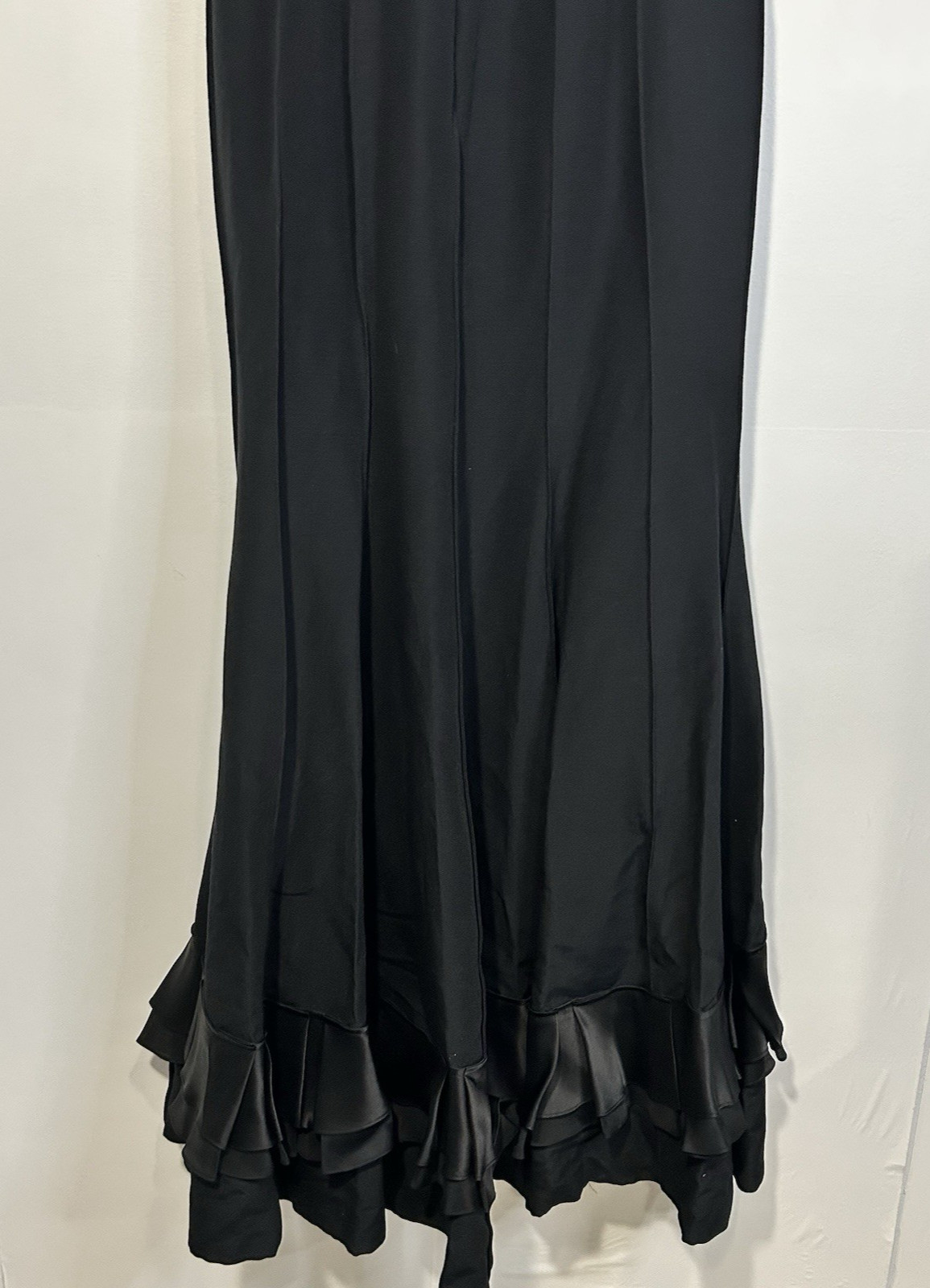 Kay Unger Black Strapless Maxi Dress Size 6 Formal Evening Gown Silk Blend