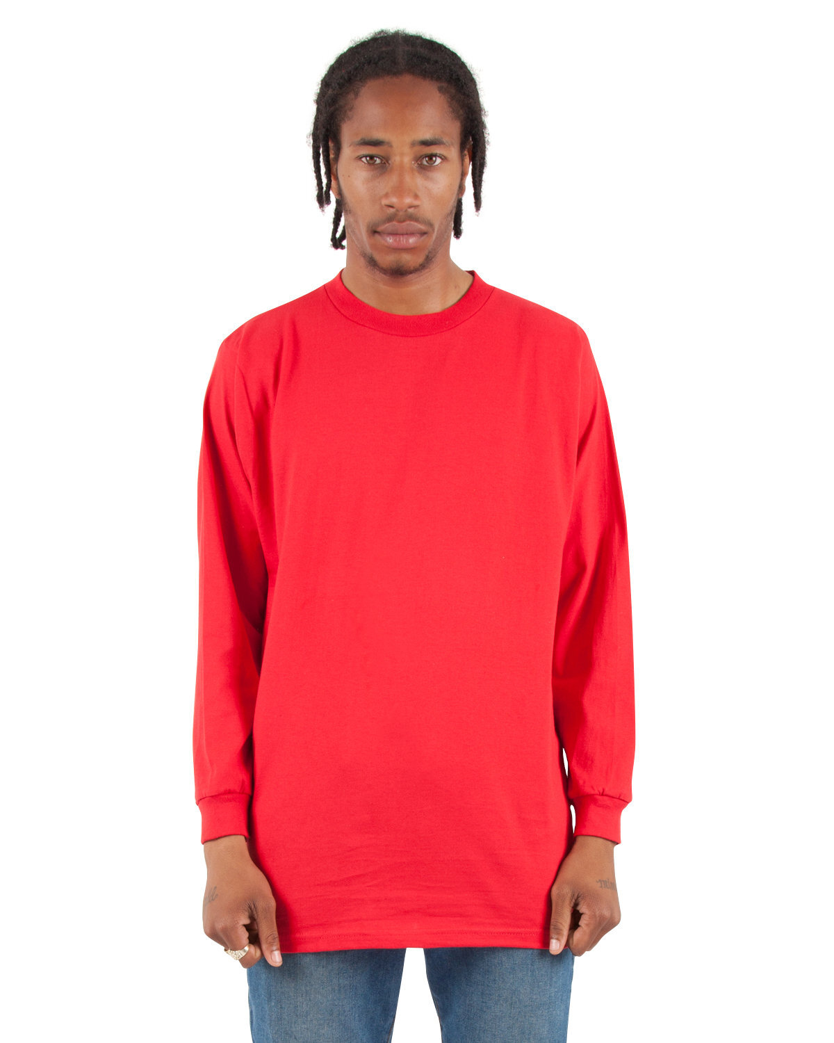 Shaka Wear Active Long Sleeve Plain Casual Crew Neck T-Shirt SM-3X