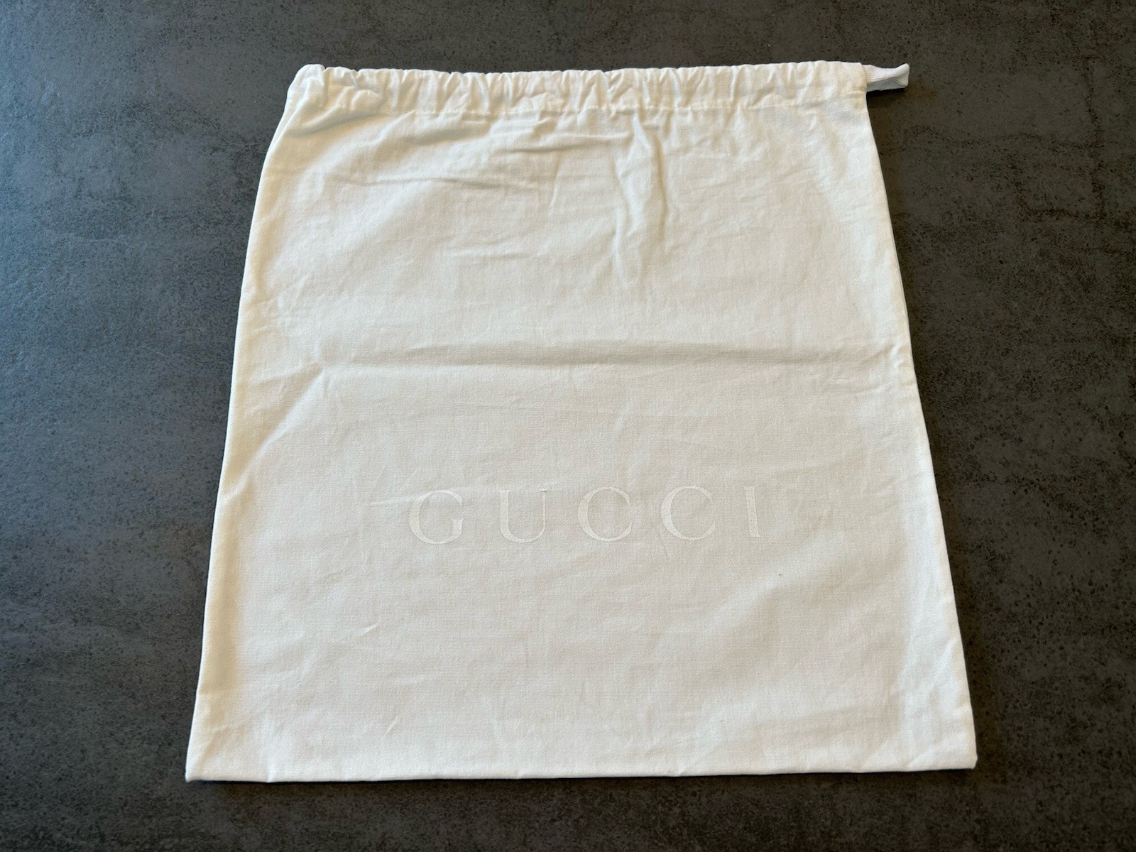 Gucci Storage Drawstring White Dust Bag Authentic 14 X 15 Inch