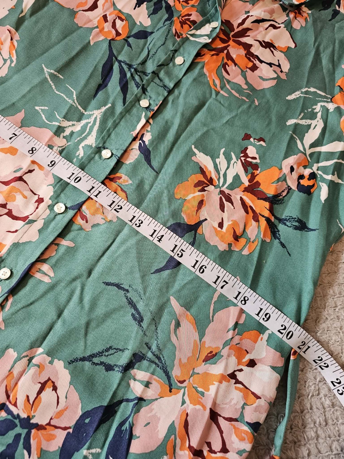 GANT jade green floral peony print shirt dress 14