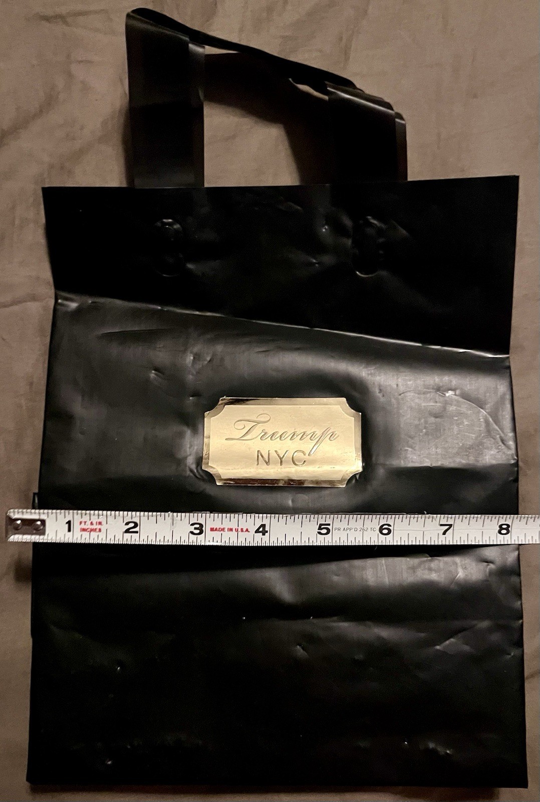 TRUMP NYC PLASTIC SMALL BLACK BAG / GIFT BAG (10”X8”X5”)(not including handles)