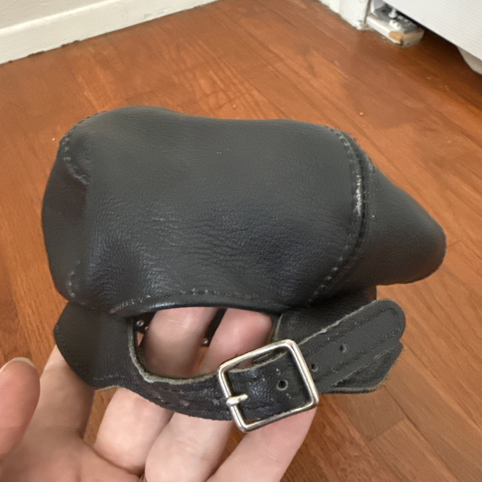 Vintage 1995 Genuine Leather Betty Boop Motorcycle Hat with metal accents