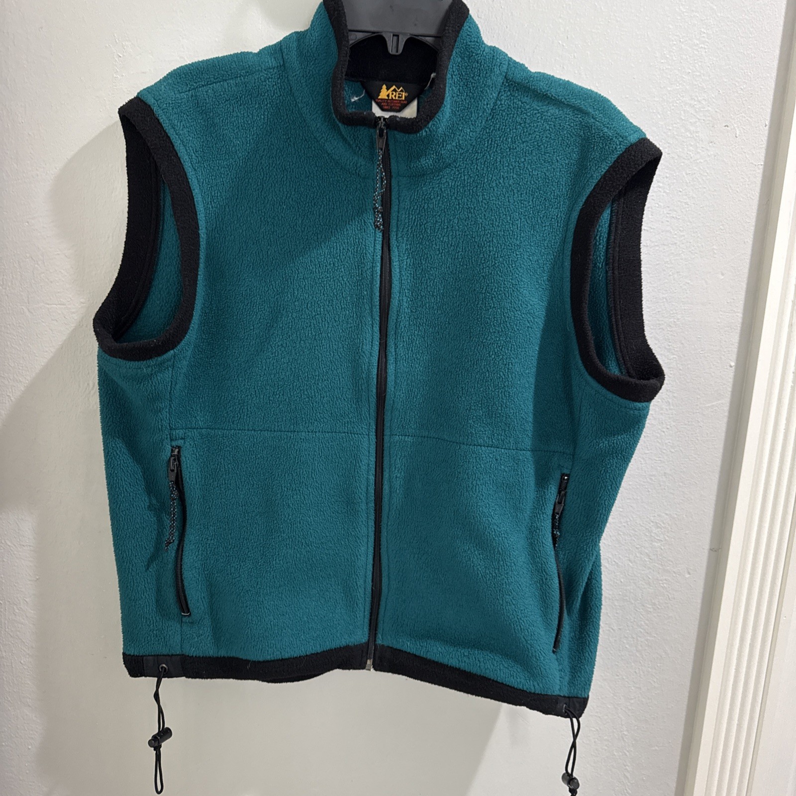 Vintage REI Mens M Fleece Vest Teal Blue Vintage 90s Full Zip Gorpcore Outdoor