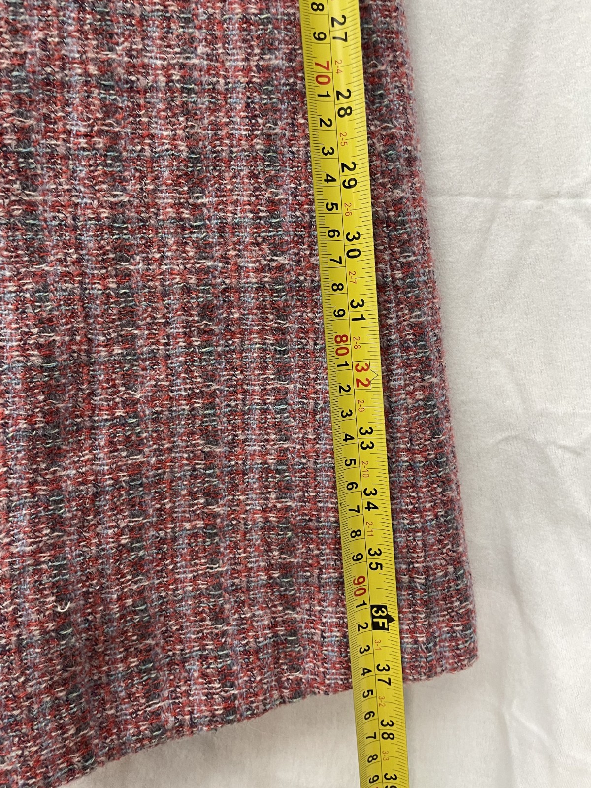Harvé Benard Women’s 100% Wool Red Gray Plaid Long Coat Jacket Size 12
