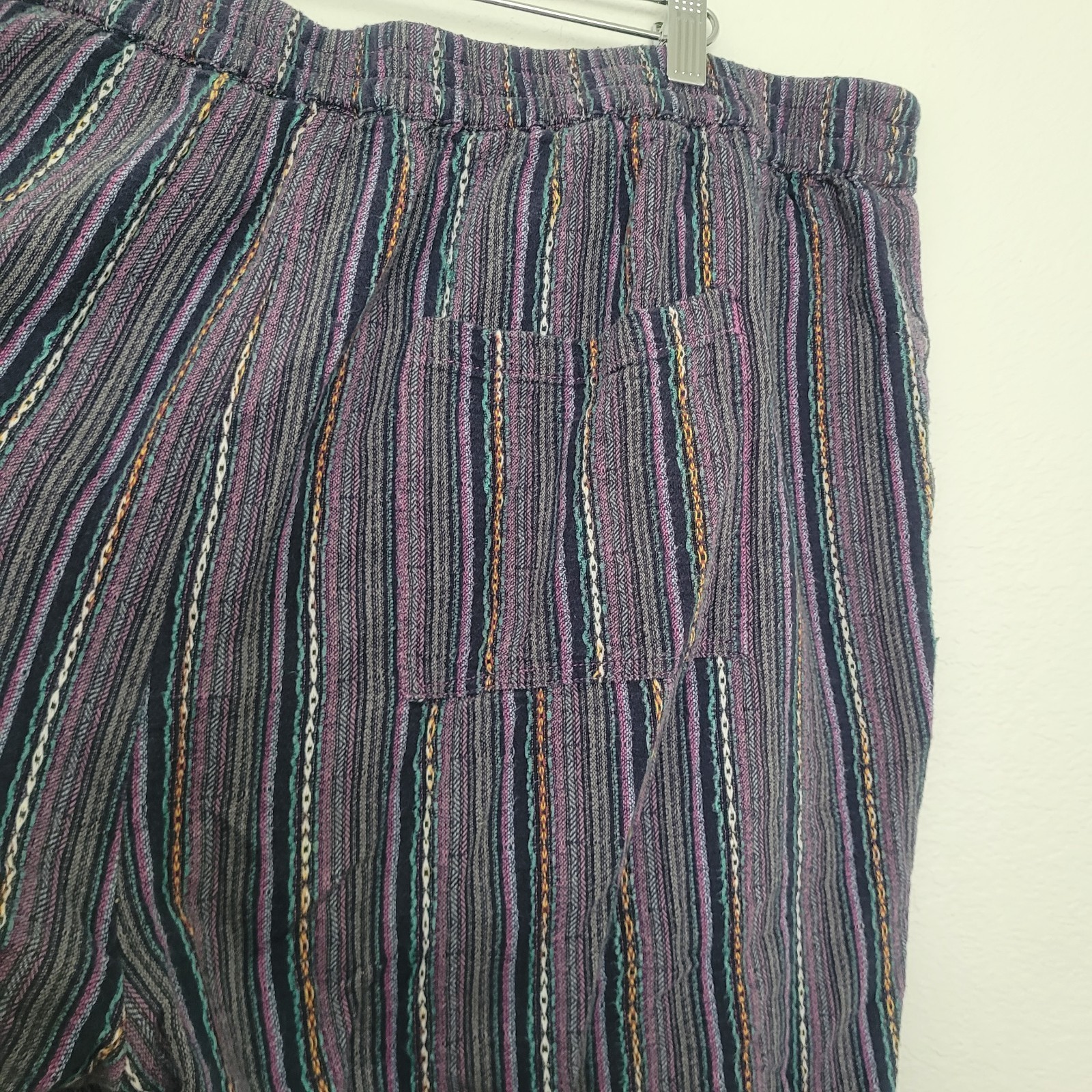 Sundance Woven Gauze Drawstring Roll Cuff Pants Size XXL Boho Hippie Festival