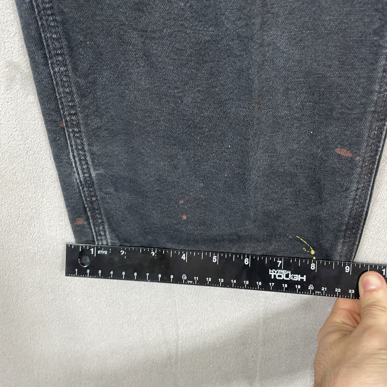Carhartt Black Double Knee Canvas Pants Mens 34×32 (fit 32×31) B01 BLK USA Made