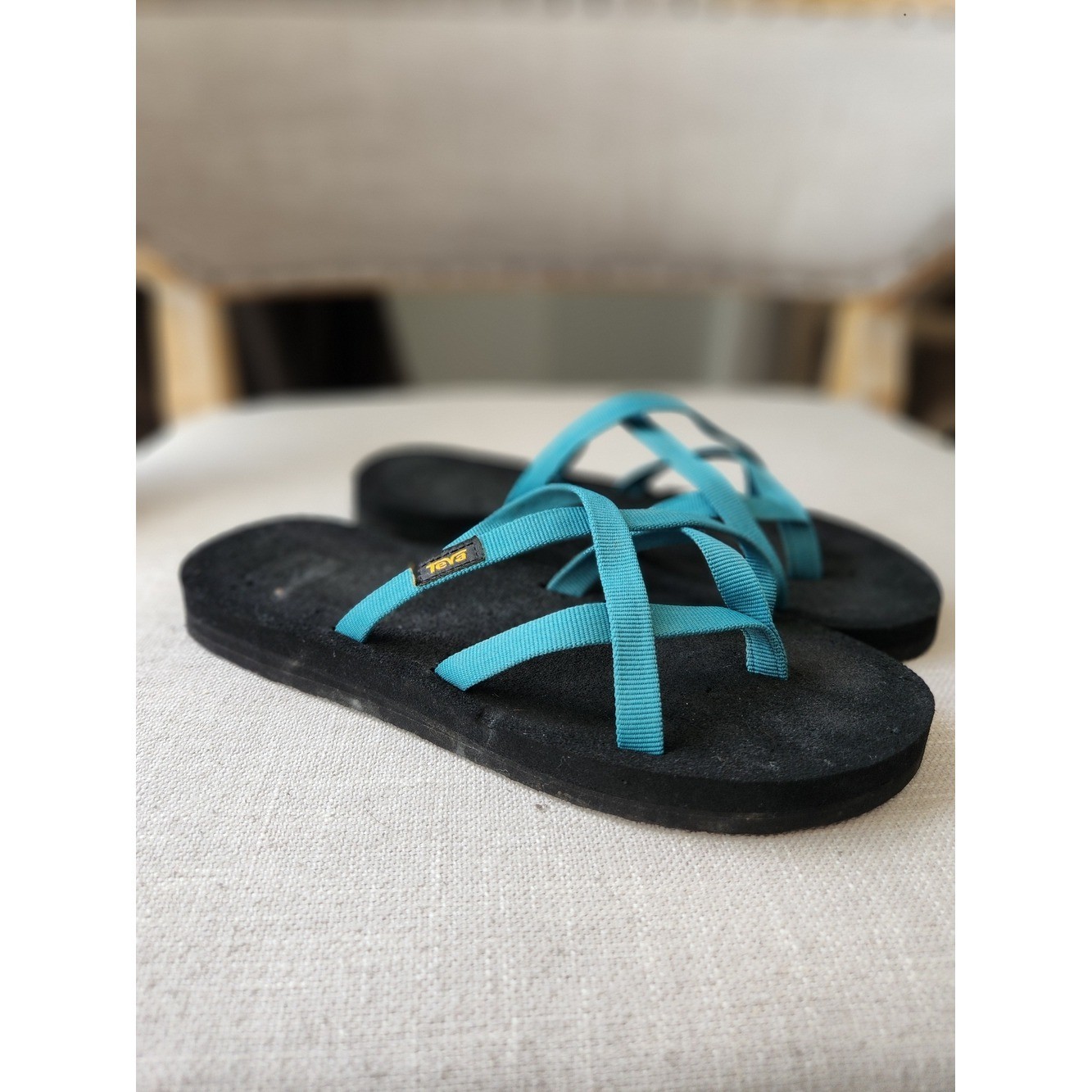 Teva Turquoise Strappy Flip Flop Sandals 7.5