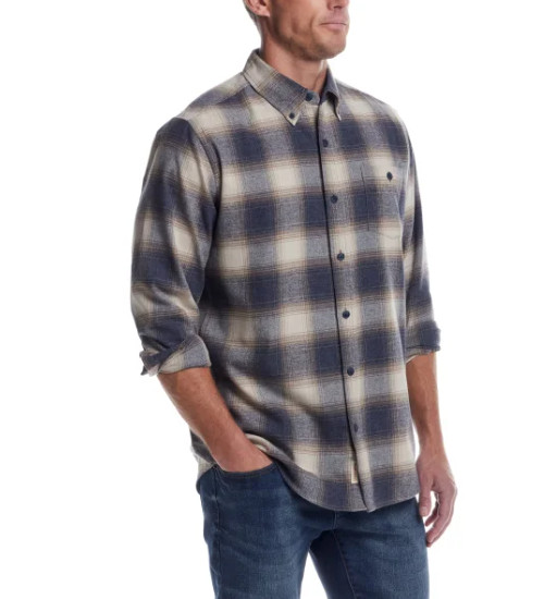 Weatherproof Vintage Men’s Lightweight Plaid Flannel Shirt Blue Size XL