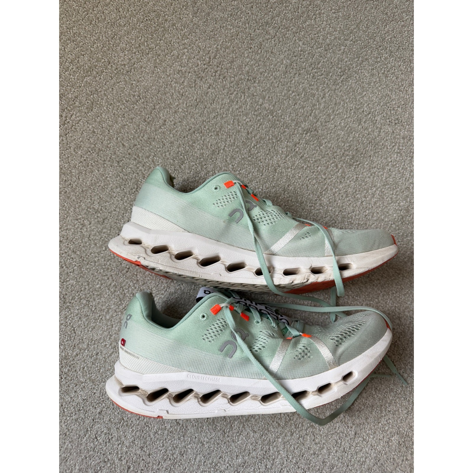 On Athletic Cloudsurfer Running Shoes Size 11 Mint Green CloudTec Phase