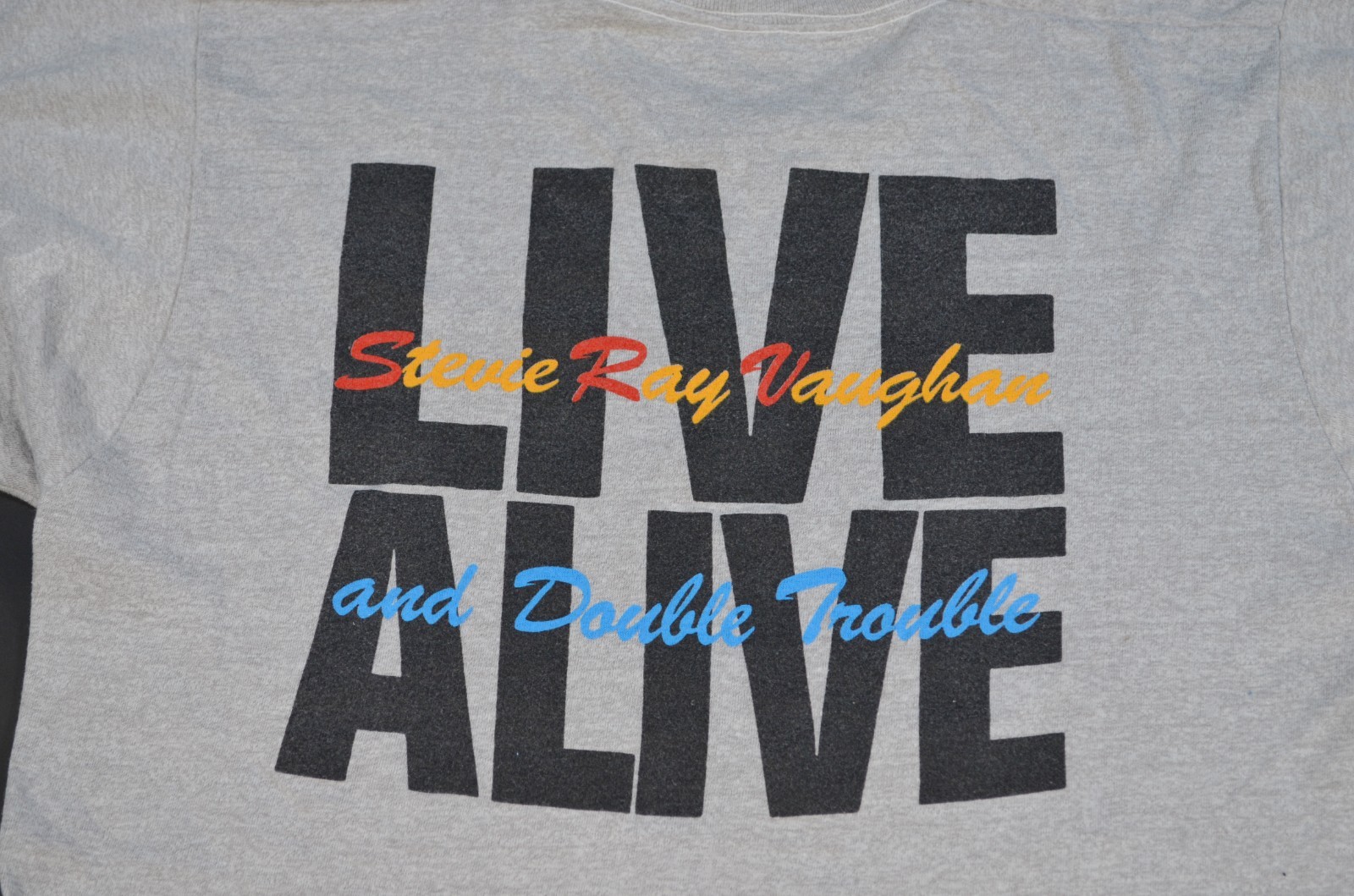 VTG Stevie Ray Vaughan 80’s Guitar Band Shirt Rare Double Trouble Live Alive