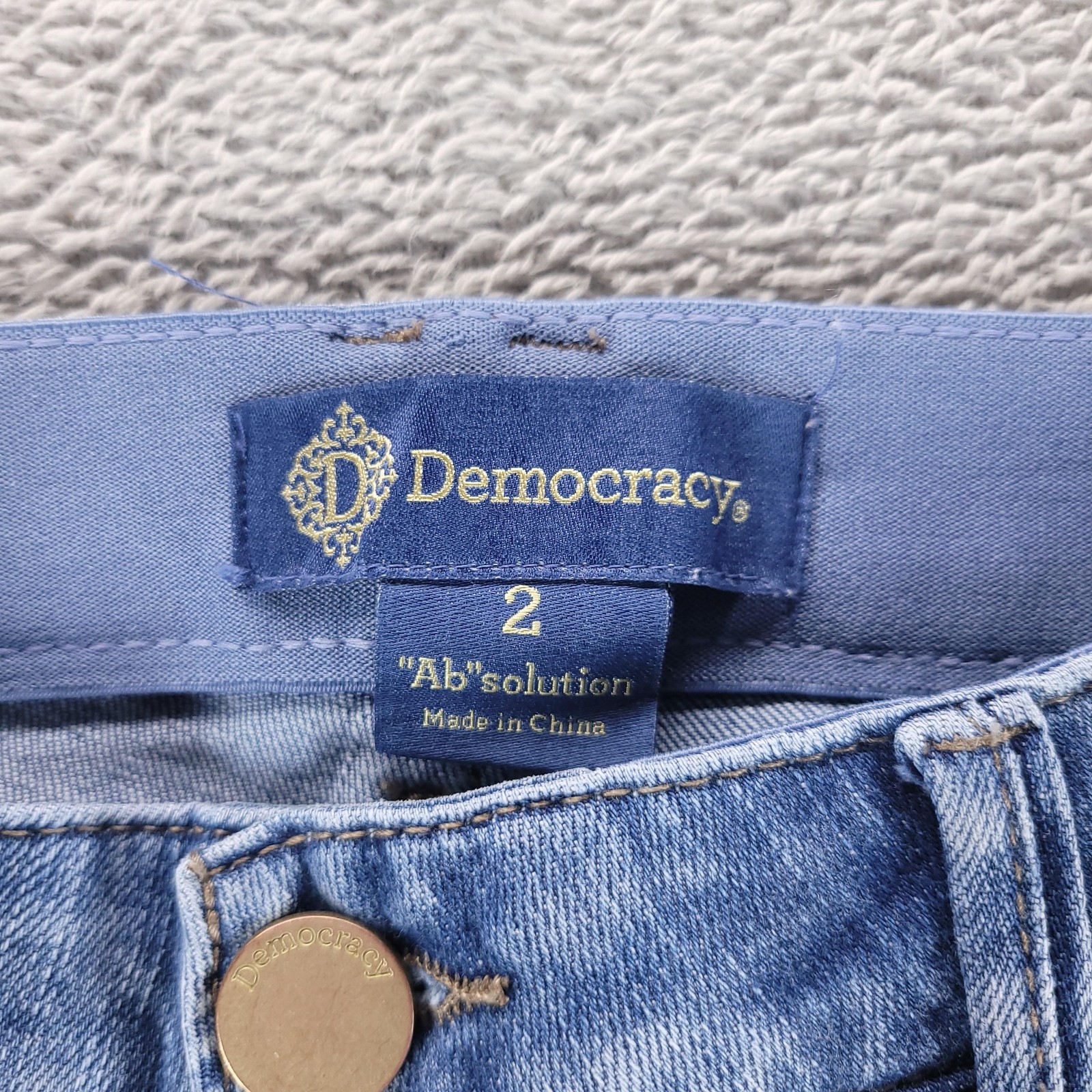 Democracy Jeans Womens 2 Blue High Rise Straight Ab Solution Stretch