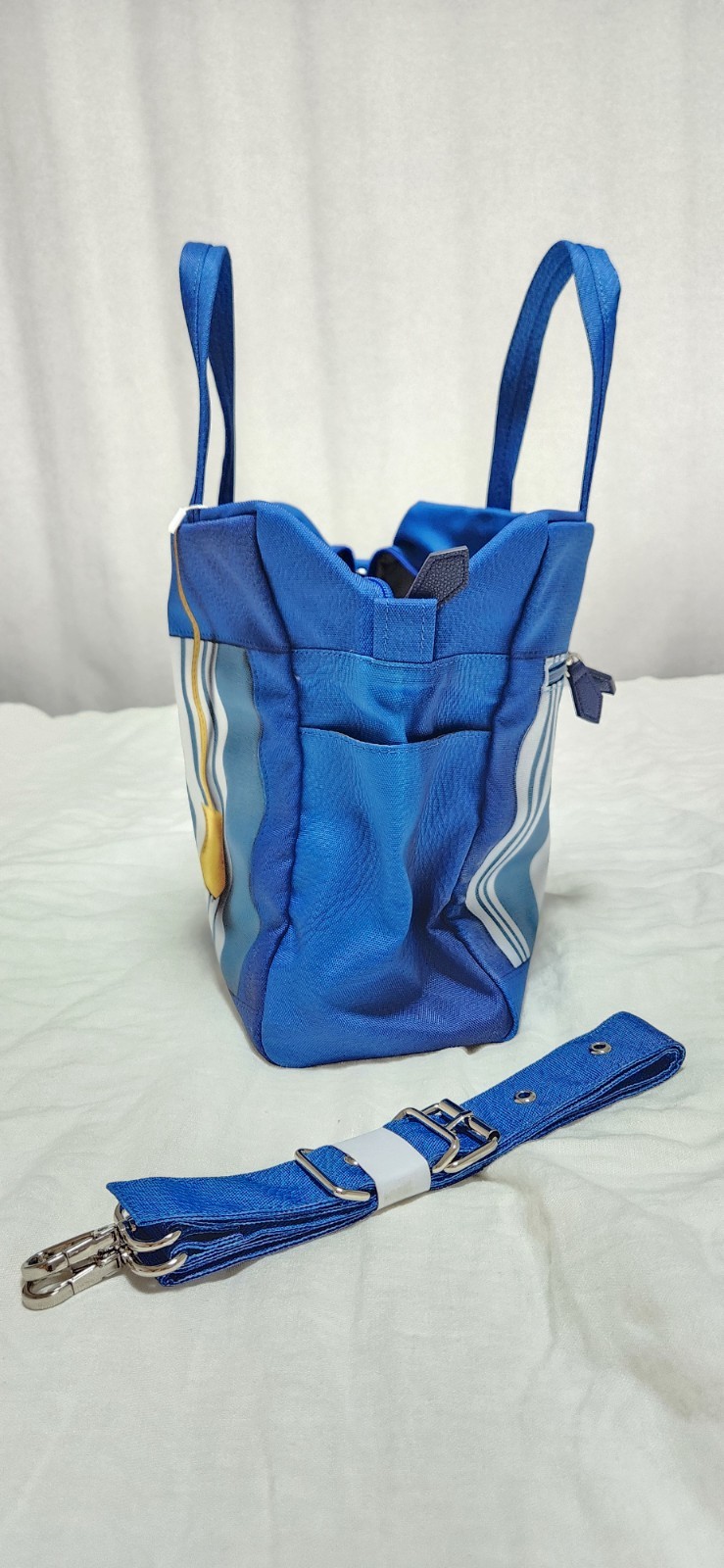 Women’s Blue Stripe Crossbody Bag Top Handle Shoulder Tote Purse Travel New
